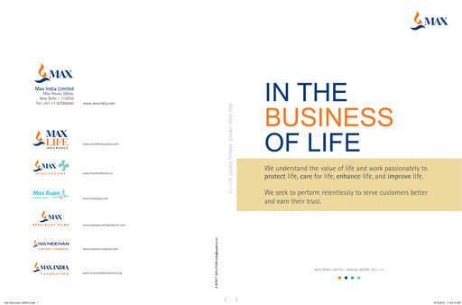 Thumbnail Max Financial Services
 Annual Report 2011-2012