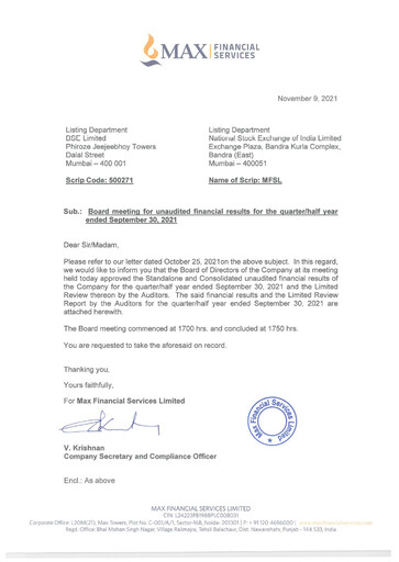 Thumbnail Max Financial Services
 Quarterly Report 2021-q2