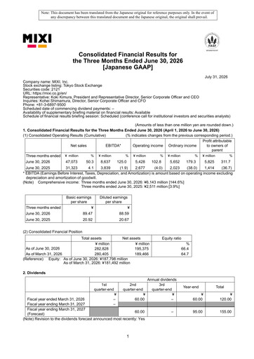 Thumbnail Mixi Quarterly Report 2027-q1