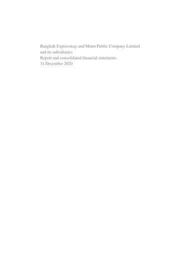Thumbnail Bangkok Expressway and Metro (BEM) Financial Statement 2020