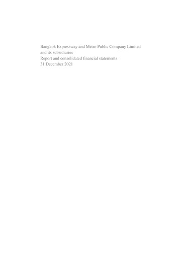 Thumbnail Bangkok Expressway and Metro (BEM) Financial Statement 2021