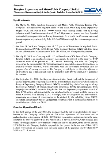 Thumbnail Bangkok Expressway and Metro (BEM) Quarterly Report 2018-q3