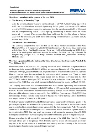 Thumbnail Bangkok Expressway and Metro (BEM) Quarterly Report 2020-q3