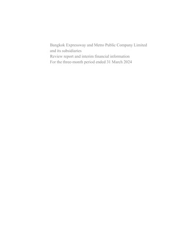 Thumbnail Bangkok Expressway and Metro (BEM) Quarterly Report 2024-q1