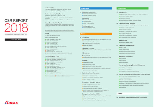 Thumbnail Adeka Corporation ESG Report 2018
