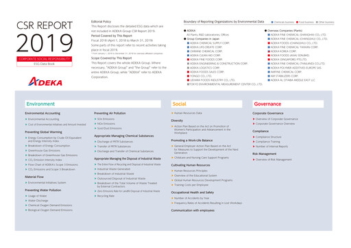 Thumbnail Adeka Corporation ESG Report 2019