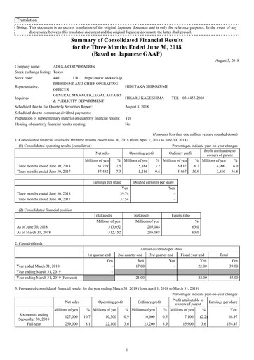 Thumbnail Adeka Corporation Quarterly Report fy2019-q1