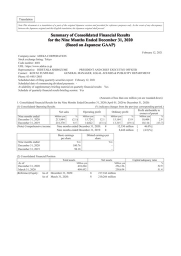 Thumbnail Adeka Corporation Quarterly Report fy2021-q3