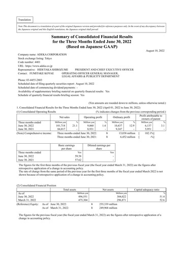 Thumbnail Adeka Corporation Quarterly Report fy2023-q1