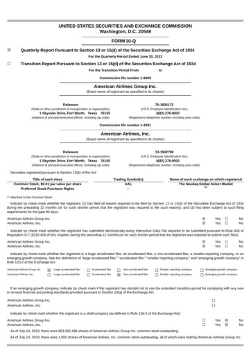 Thumbnail American Airlines Quarterly Report 2023-q2