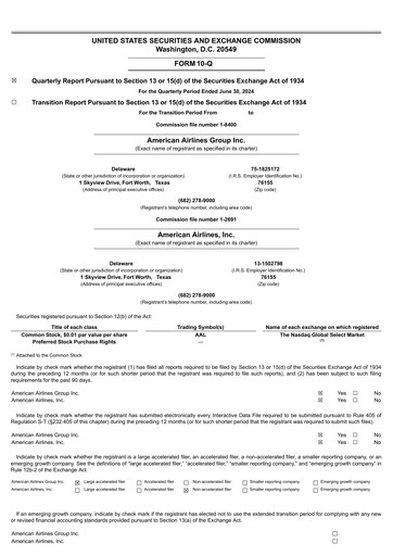 Thumbnail American Airlines Quarterly Report 2024-q2