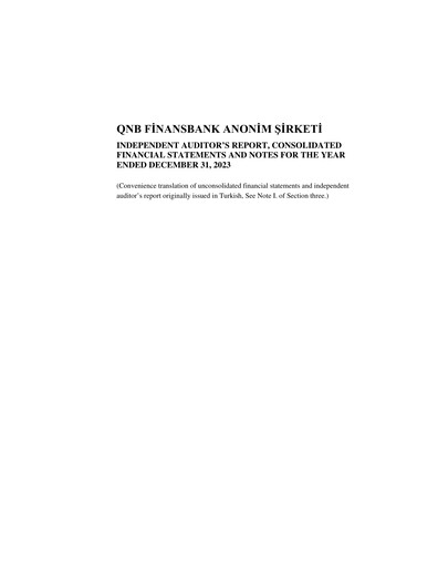 Thumbnail QNB Finansbank Financial Statement 2023