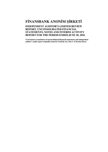 Miniature QNB Finansbank Rapport semestriel 2016-h1