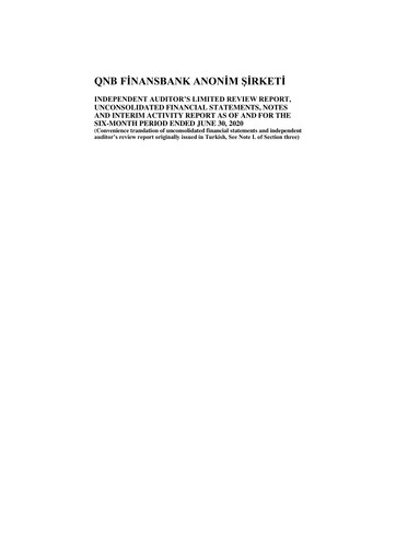 Miniature QNB Finansbank Rapport semestriel 2020-h1