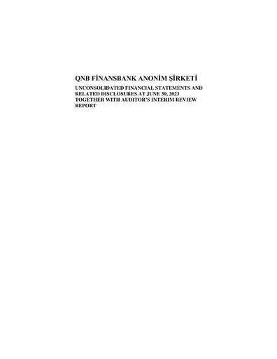 Miniature QNB Finansbank Rapport semestriel 2023-h1