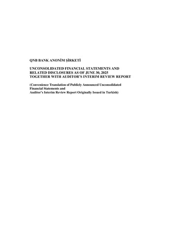 Miniature QNB Finansbank Rapport semestriel 2025-h1