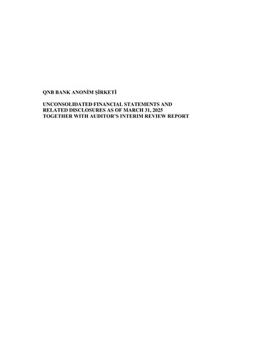 Miniature QNB Finansbank Rapport trimestriel 2025-q1