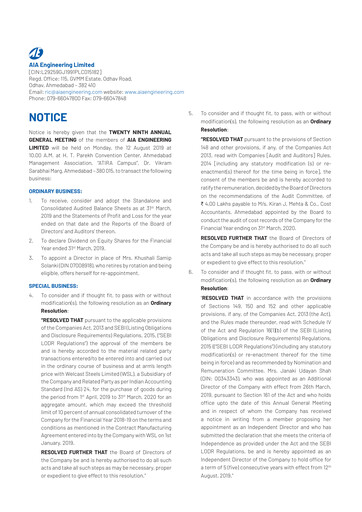 Thumbnail AIA Engineering Annual Report 2018-2019