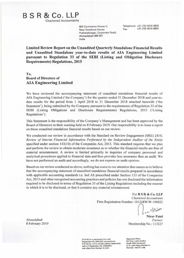 Vorschaubild AIA Engineering Quartalsbericht 2018-q4