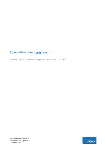 Vorschaubild Sjóvá-Almennar tryggingar Quartalsbericht 2017-q1