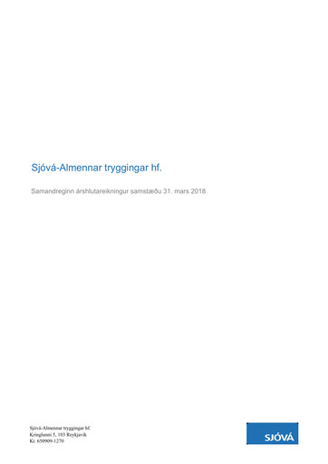 Vorschaubild Sjóvá-Almennar tryggingar Quartalsbericht 2018-q1