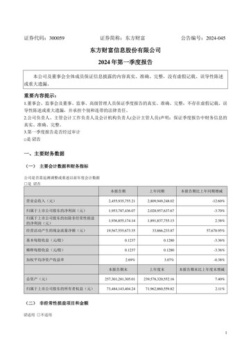 Thumbnail East Money Information Quarterly Report 2024-q1