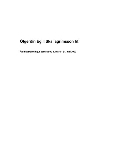 Thumbnail Ölgerðin Egill Skallagrímsson Quarterly Report 2023-q1