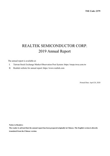 Thumbnail Realtek
 Annual Report 2019