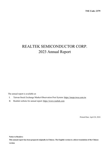 Thumbnail Realtek
 Annual Report 2023
