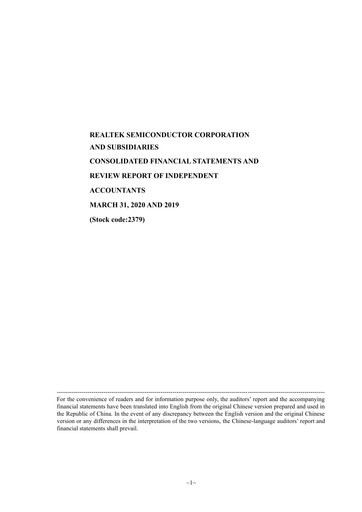 Thumbnail Realtek
 Quarterly Report 2020-q1