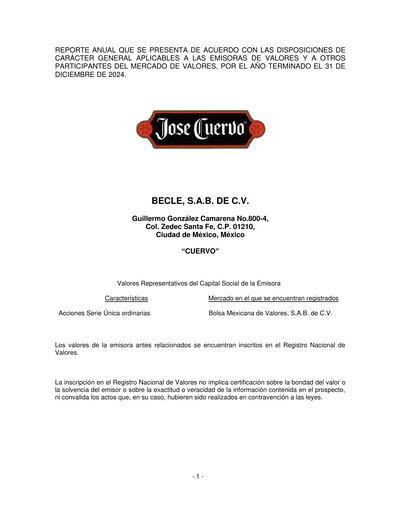 Miniature Becle Rapport annuel 2024