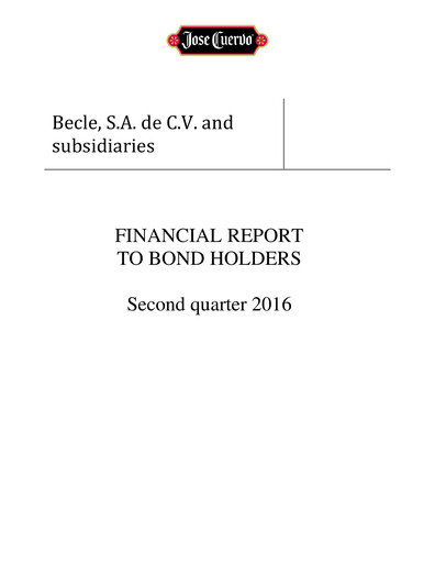 Thumbnail Becle Quarterly Report 2016-q2