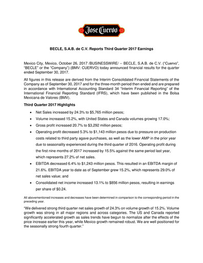 Thumbnail Becle Quarterly Report 2017-q3