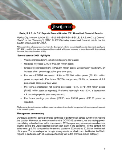 Thumbnail Becle Quarterly Report 2021-q2