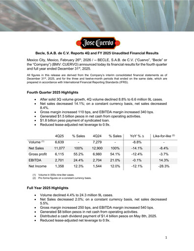 Thumbnail Becle Quarterly Report 2025-q4