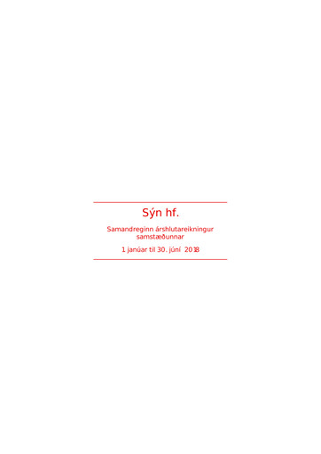 Thumbnail Sýn hf. Half-year Report 2018-h1