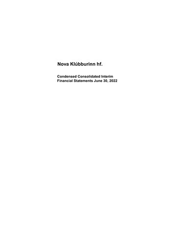 Thumbnail Nova Klúbburinn Half-year Report 2022-h1