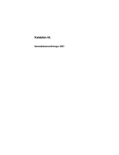 Thumbnail Kaldalón Annual Report 2021