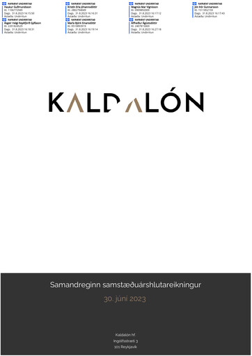 Thumbnail Kaldalón Half-year Report 2023-h1