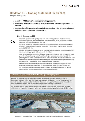 Thumbnail Kaldalón Quarterly Report 2025-q1