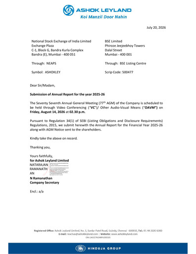 Thumbnail Ashok Leyland
 Annual Report 2026