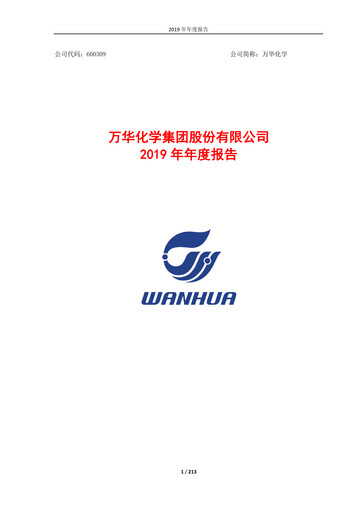 Thumbnail Wanhua Chemical Annual Report 2019