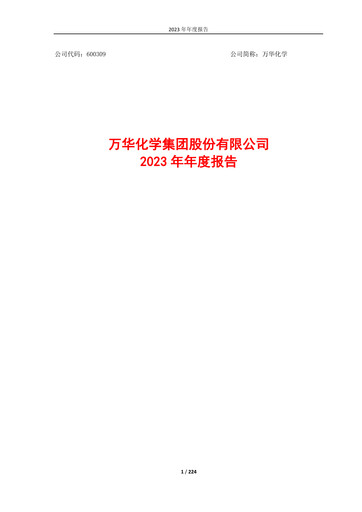 Thumbnail Wanhua Chemical Annual Report 2023
