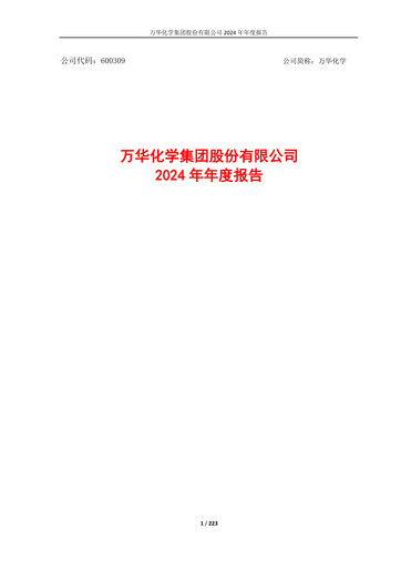 Thumbnail Wanhua Chemical Annual Report 2024