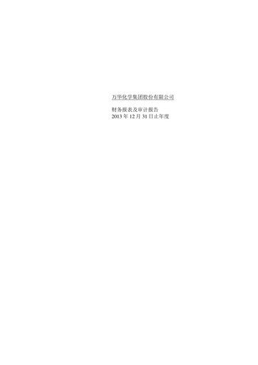 Thumbnail Wanhua Chemical Financial Statement 2013