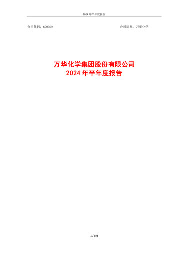 Thumbnail Wanhua Chemical Half-year Report 2024-h1