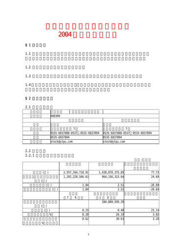 Thumbnail Wanhua Chemical Quarterly Report 2004-q3