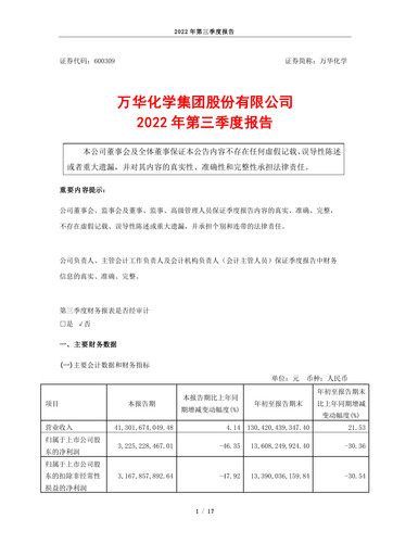 Thumbnail Wanhua Chemical Quarterly Report 2022-q3