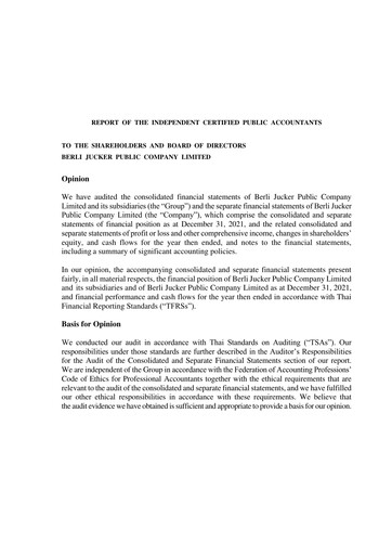 Miniature Berli Jucker (BJC) Bilan financier 2021