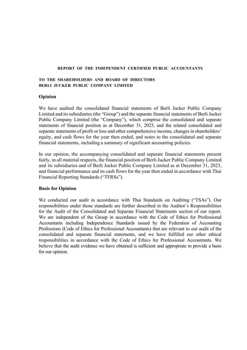 Miniature Berli Jucker (BJC) Bilan financier 2023